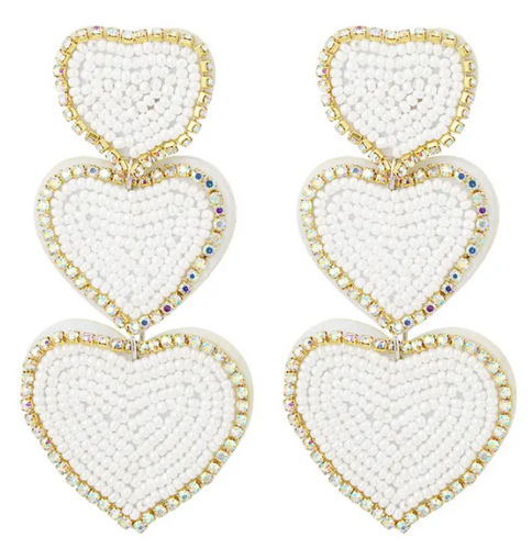 Hearts white - earrings - Cé Mouton