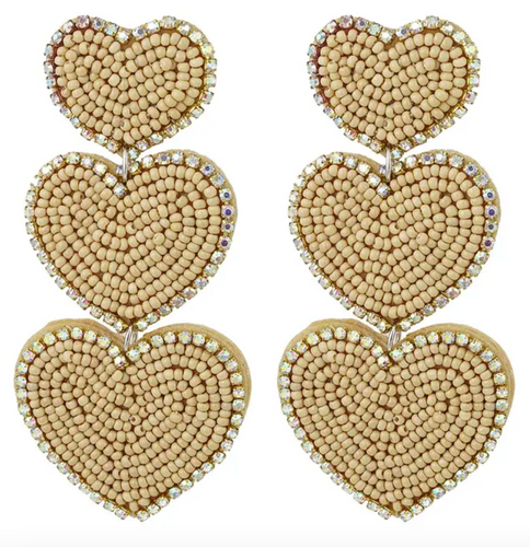 Hearts beige - earrings - Cé Mouton