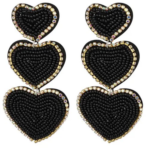 Hearts black - earrings - Cé Mouton