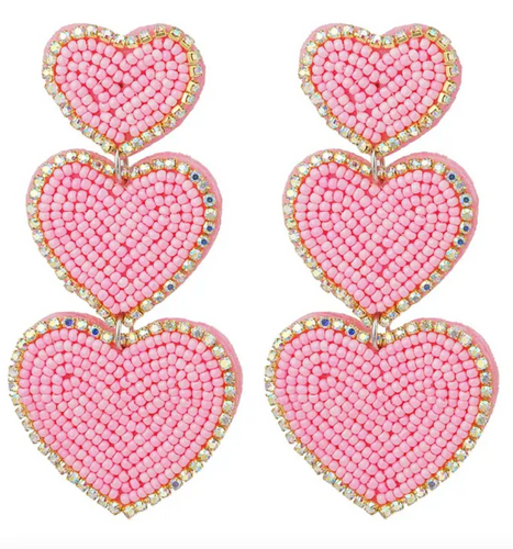 Hearts pink - earrings - Cé Mouton