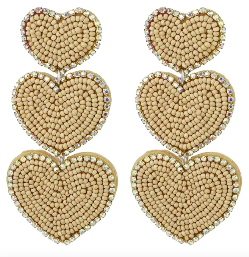 Hearts beige - earrings