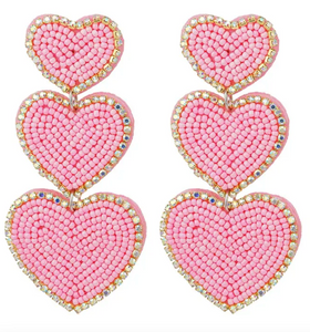 Hearts pink - earrings