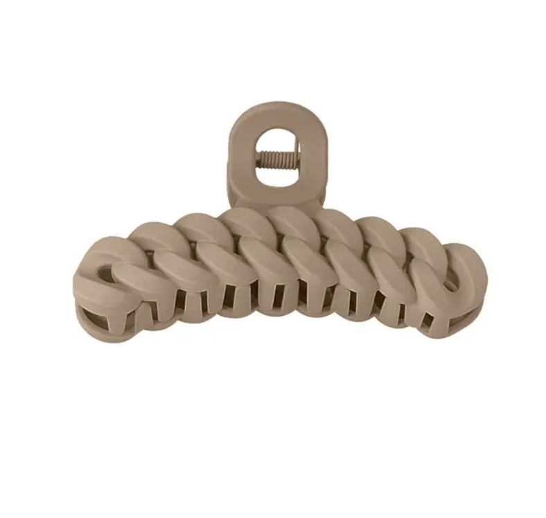Braided taupe - hairclip